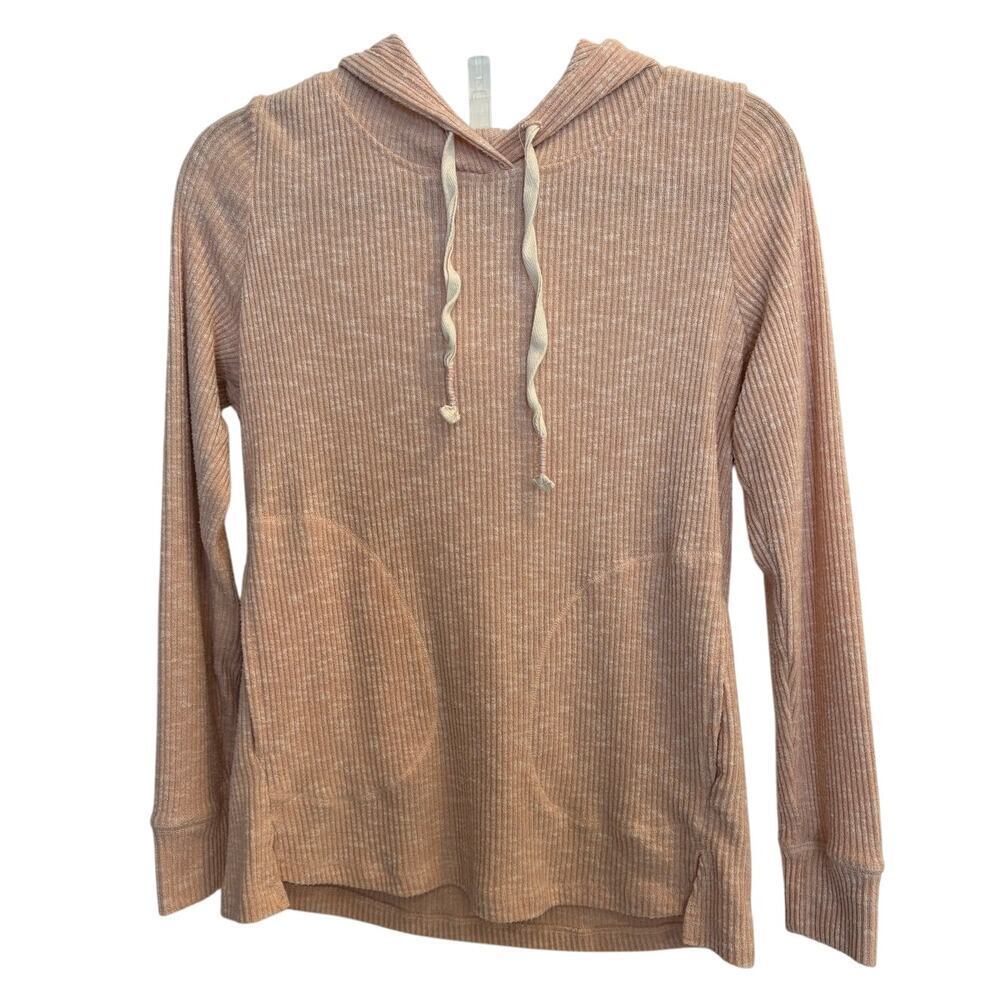 Postmark by Anthropologie Light Pink Thermal Hoodie Sweatshirt XS Extra Small
